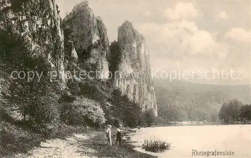 AK / Ansichtskarte Bad_Kreuznach Rheingrafenstein Uferpartie an der Nahe Bad_Kreuznach