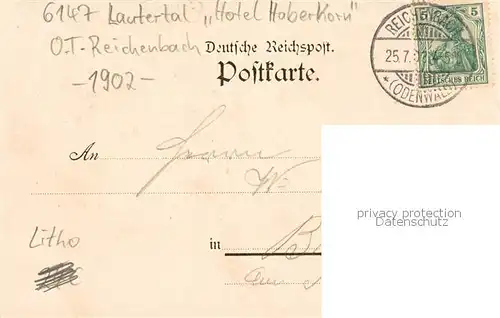 AK / Ansichtskarte Lautertal_Odenwald Hotel Haberkorn   Odenwalder Trachten Lautertal Odenwald