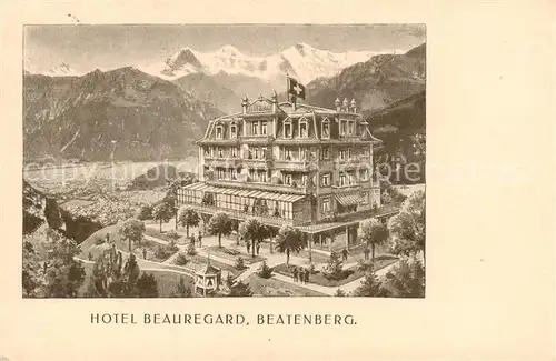 AK / Ansichtskarte Beatenberg_Thunersee_BE Hotel Beauregard Aussenansicht 