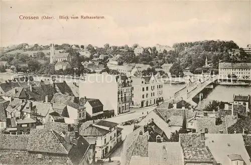 AK / Ansichtskarte Crossen_Oder_Krosno_Odrzanskie Blick vom Rathausturm 