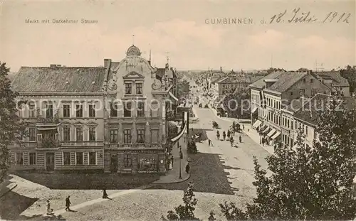 AK / Ansichtskarte Gumbinnen_Goesev_Gussew_Oblast_Kaliningrad_RU Markt m. Darkehmer Strasse 