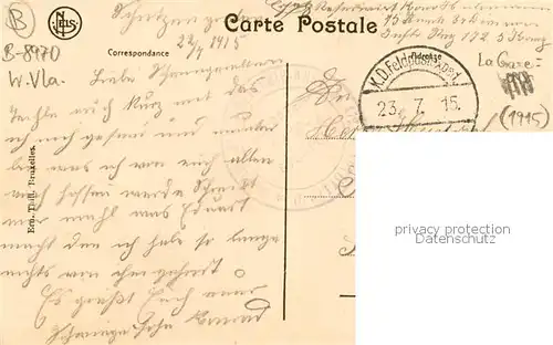 AK / Ansichtskarte Poperinghe_Poperinge_Belgie Bahnhof   Dampflok   Feldpost 