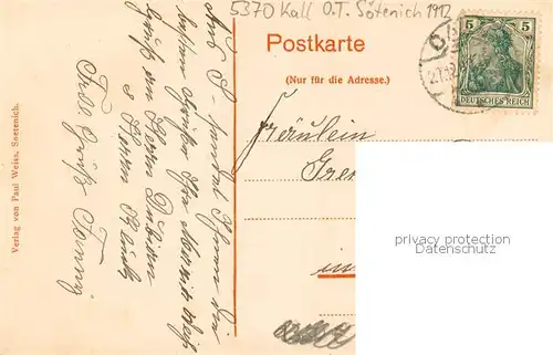 AK / Ansichtskarte Soetenich_Kall Fliegeraufnahme Teilansicht 