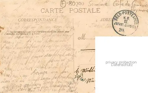 AK / Ansichtskarte Belloy en Santerre Grande Rue   Feldpost Belloy en Santerre