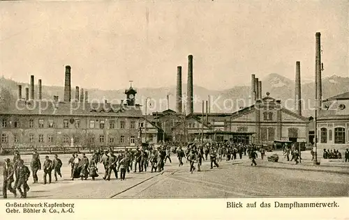 AK / Ansichtskarte Kapfenberg_Steiermark_AT Gussstahlwerk Kapfenberg Gebr. Boehler u. Co. A. G. Dampfhammerwerk 