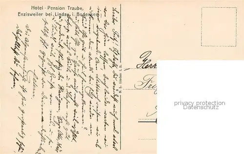 AK / Ansichtskarte Enzisweiler_Bodensee Hotel Pension Traube Aussenansicht Enzisweiler_Bodensee