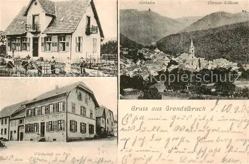 AK / Ansichtskarte Grendelbruch_Bas_Rhin_Alsace_67 Girbaden   Ottrotler Schloesser   Wirtschaft zur Post 