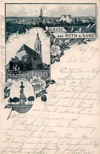 AK / Ansichtskarte Roth_Sand Ev. Kirche Marktbrunnen Roth_Sand