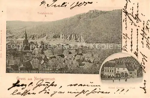 AK / Ansichtskarte Neckargerach Gesamtansicht   Hotel Krone   Post Neckargerach