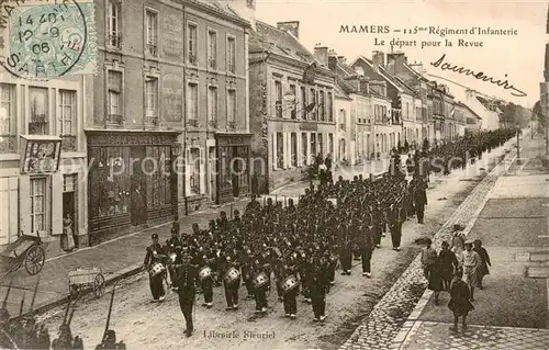 AK / Ansichtskarte Mamers_72_Sarthe Regiment d Infanterie Le depart pour la Revue 