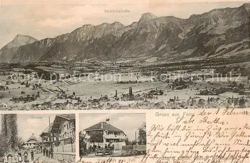 AK / Ansichtskarte Forst_BE_Laengenbuehl Gesamtansicht m. Stokhornkette u. Wirtschaft z. Tell 