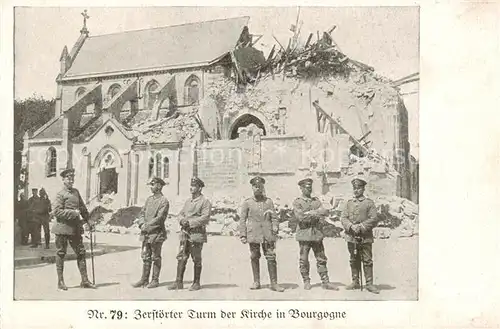 AK / Ansichtskarte Bourgogne_51_Marne Zerstoerter Turm d. Kirche 