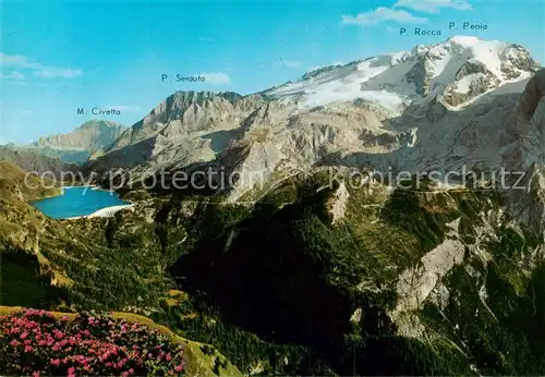 AK / Ansichtskarte Dolomiti__Dolomiten_IT La Marmolada col Lago della Fedaia 