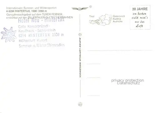 AK / Ansichtskarte Hintertux_Zillertal Panorama mit Tuxer Ferner Hintertux_Zillertal