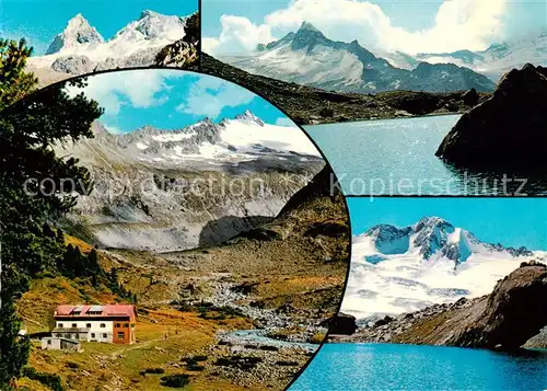 AK / Ansichtskarte Waxeggkees_Rossruck Unterkunftshaus Alpenrose Feldkopf Hornspitzen mit Schwarzsee Moesele  Waxeggkees Rossruck