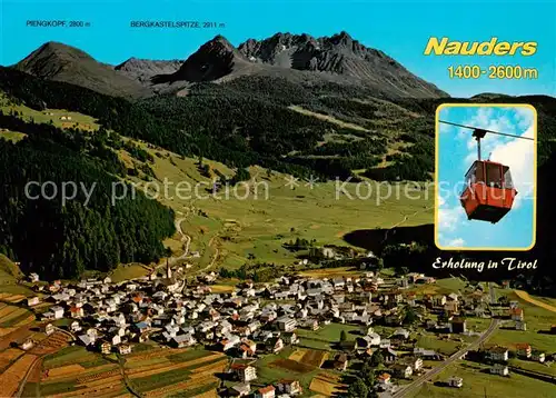 AK / Ansichtskarte Nauders_Tirol Fliegeraufnahme mit Piengkopf Bergkastelspitze Gondelbahn Nauders Tirol