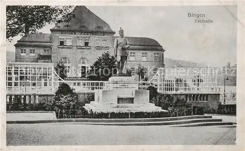 AK / Ansichtskarte Bingen_Rhein Festhalle Denkmal Ludwig IV Bingen Rhein