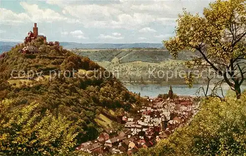 AK / Ansichtskarte Braubach_Rhein Panorama Blick zur Marksburg Braubach Rhein