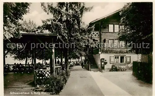 AK / Ansichtskarte Burg_Rheinstein Waldschaenke Schweizerhaus Burg_Rheinstein