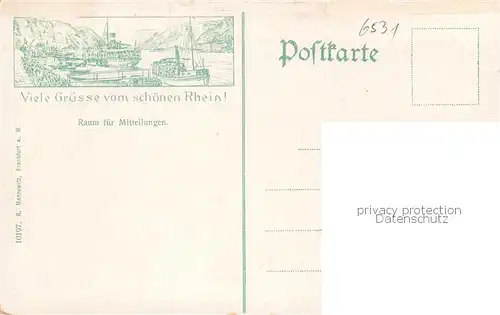 AK / Ansichtskarte Niederheimbach_Bingen Blick ueber den Rhein Heimburg Niederheimbach Bingen