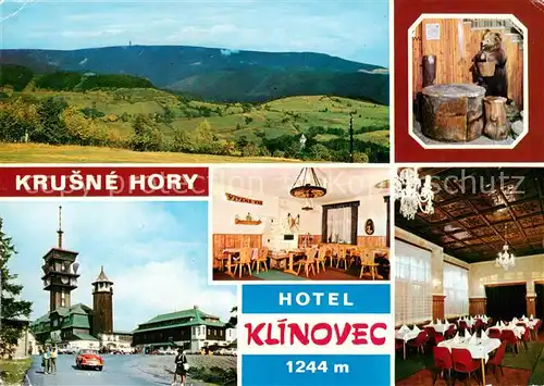 AK / Ansichtskarte Krusne_Hory_CZ Hotel Klinovec Restaurant Landschaftspanorama 