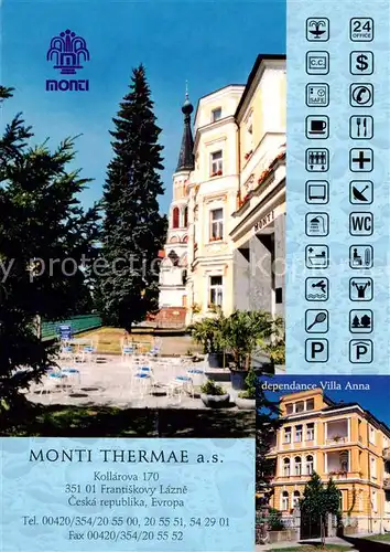 AK / Ansichtskarte Frantiskovy_Lazne Monti Thermae Kurhotel Dependance Villa Anna Frantiskovy_Lazne