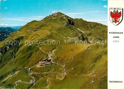 AK / Ansichtskarte Kitzbuehel_Tirol_AT Kitzbueheler Horn Berghotel Alpen Wappen 