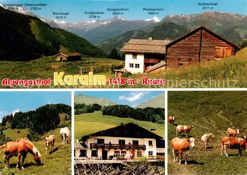 AK / Ansichtskarte Rauris Woerth_AT Alpengasthof Karalm Almvieh Alpenpanorama 