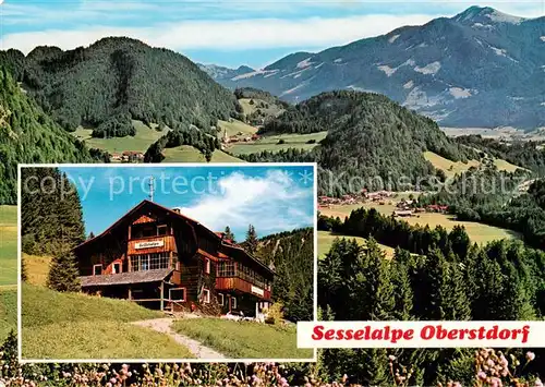 AK / Ansichtskarte Tiefenbach_Oberstdorf Alpengasthof Sesselalpe Landschaftspanorama Allgaeuer Alpen Tiefenbach_Oberstdorf