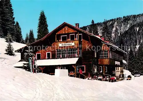 AK / Ansichtskarte Tiefenbach_Oberstdorf Alpengasthof Sesselalpe im Winter Wintersportplatz Allgaeuer Alpen Tiefenbach_Oberstdorf