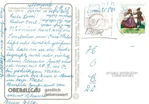 AK / Ansichtskarte Tiefenbach_Oberstdorf Panorama Oberallgaeu Allgaeuer Alpen Tiefenbach_Oberstdorf