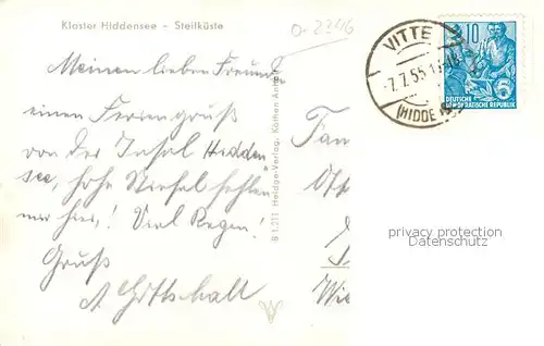 AK / Ansichtskarte Kloster_Hiddensee Steilkueste Kloster_Hiddensee