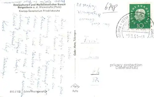 AK / Ansichtskarte Bergzabern_Bad Kneipp Sanatorium Friedrichsruhe Bergzabern_Bad