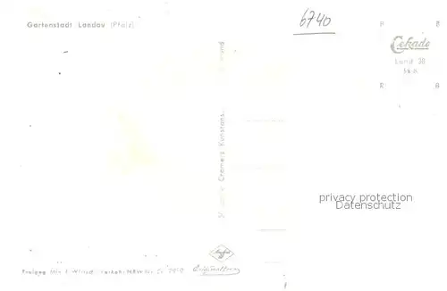 AK / Ansichtskarte Landau__Pfalz Gartenstadt Fliegeraufnahme 