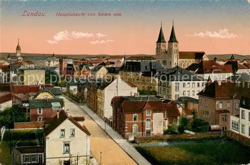 AK / Ansichtskarte Landau__Pfalz Hauptansicht von Sueden Kirche 
