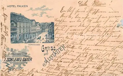 AK / Ansichtskarte Altstaetten_SG Hotel Falken   Marktgasse Altstaetten_SG