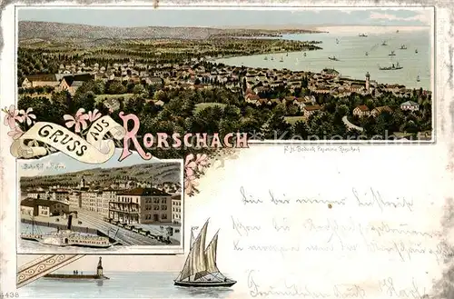 AK / Ansichtskarte Rorschach_Bodensee_SG Gesamtansicht   Bahnhof m. Hafen 