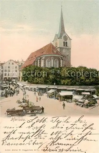 AK / Ansichtskarte Herisau_AR Kirche u. Markt Herisau_AR