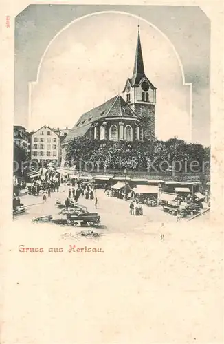 AK / Ansichtskarte Herisau_AR Kirche u. Markt Herisau_AR