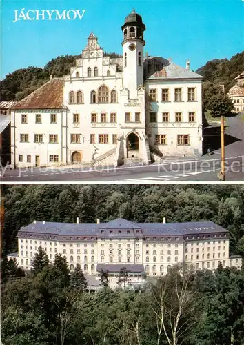 AK / Ansichtskarte Jachymov_Sankt_Joachimsthal Renesancni radnice Lazensky ustav Marie Curie Sklokowske Rathaus Sanatorium 