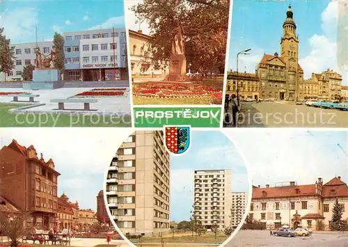 AK / Ansichtskarte Prostejov_Prossnitz_CZ Regierungsgebaeude Denkmal Rathaus Altstadt Wohnsiedlung 