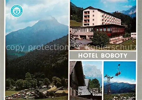 AK / Ansichtskarte Boboty_Mala_Fatra_Slovakia Autocamping Vratna Hotel Boboty Sessellift 
