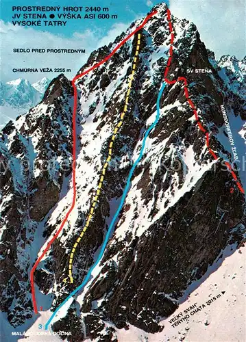 AK / Ansichtskarte Prostredny_hort_Vysoke_Tatry_SK Bergsteigertouren Hohe Tatra 