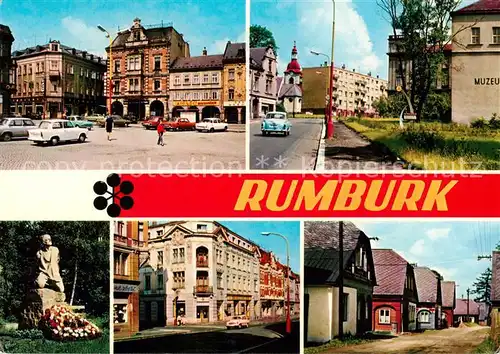 AK / Ansichtskarte Rumburk_Rumburg_CZ Innenstadt Platz Strassenpartie Museum Denkmal Volksarchitektur 