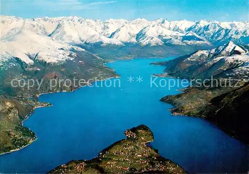 AK / Ansichtskarte Bellagio_Lago_di_Como_IT Veduta aerea verso l alto lago di Como Alpi 