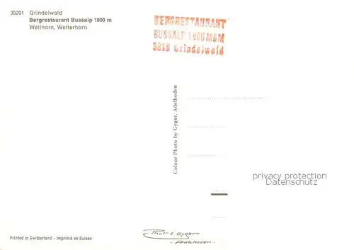 AK / Ansichtskarte Grindelwald Bergrestaurant Bussalp Sonnenterrasse Berner Alpen Grindelwald