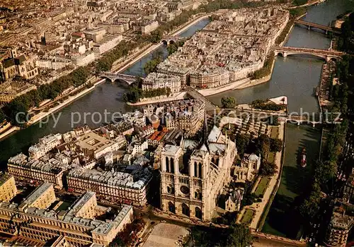 AK / Ansichtskarte Paris_75 Ile de la Cite Notre Dame Ile Saint Louis vue aerienne 