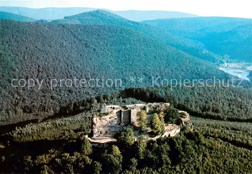 AK / Ansichtskarte Lembach_67_Alsace Vue aerienne sur les ruines du Fleckenstein et le camping 