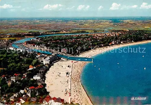 AK / Ansichtskarte Le_Pouliguen Plage Port de plaisance au fond les marais salants vue aerienne Le_Pouliguen