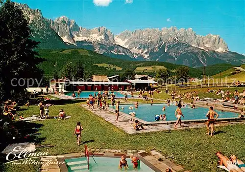 AK / Ansichtskarte Ellmau_Elmau_Tirol_AT Alpenbad Freibad Kaisergebirge 